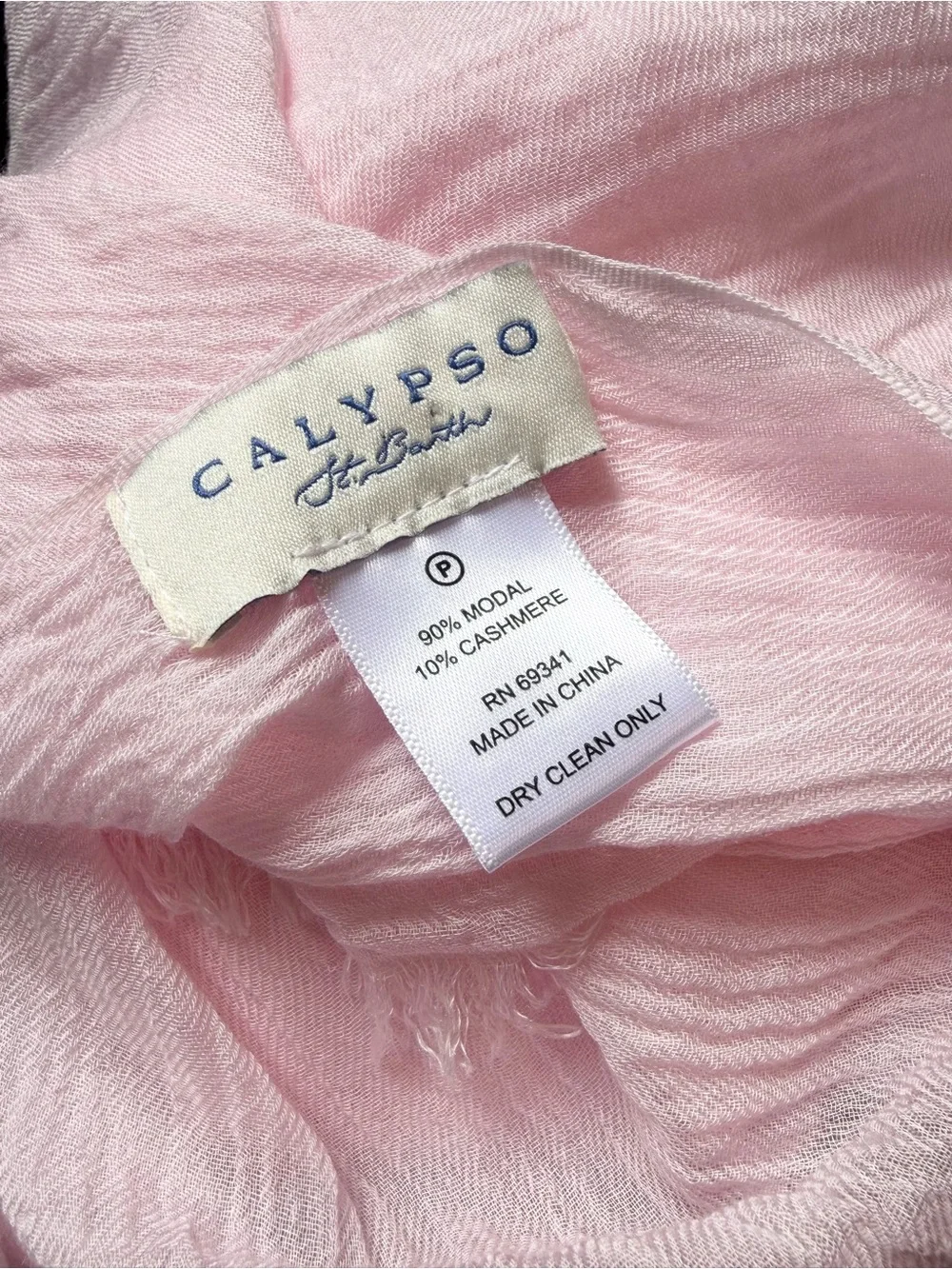 Calypso St. Barth Light Pink Modal Cashmere Gauze Scarf Wrap 80x40